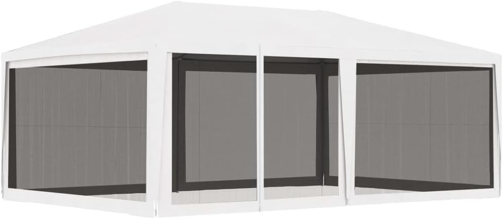 Party Tent, Outdoor Gazebo Pergola Canopy Tent Summer House for Deck Garten Hinterhof Rasen with 4 Mesh Sidewalls Green 9.8'x13.1' HDPE