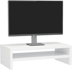 Monitor Stand White Engineered Wood Standard Ergonomic Entertainment Center tv Stand