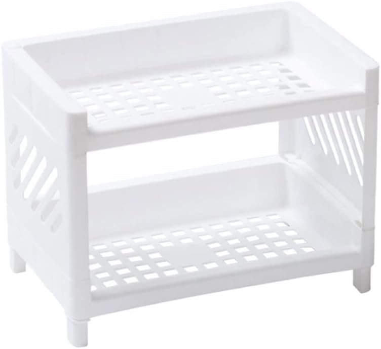 RSLEE Bookcase Double-Layer Plastic Bookshelf Small Bedroom Bookshelf Storage Rack Simple Floor-to-Ceiling Bookshelf for Home Decorate Bookshelf with Storage