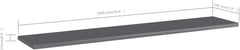 REWIS Bookshelf Boards 4 pcs High Gloss Gray 39.4"x7.9"x0.6" Engineered Wood Book Shelf Bookshelves Replacement Shelves for Bookcase