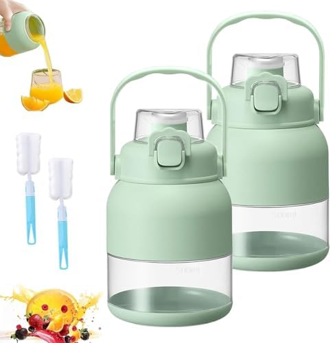 Geoet 28 Oz Electric Citrus Juicer & Portable Blender Cup - Multifunctional Rechargeable Juice Press Bottle with Straw & 2 Lids for Smoothies & Shakes (2pcs)