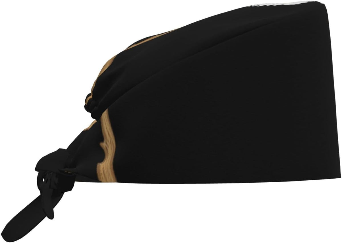 Cleaning Working Cap Daisy on Dead Tree Printed Chef Hat for Women & Men, Adjustable, Breathable Black