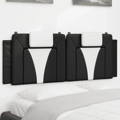 Headboard Cushion with Foam Filling, Stylish Faux Leather Design, Versatile Installation, Black and White, 53.9"