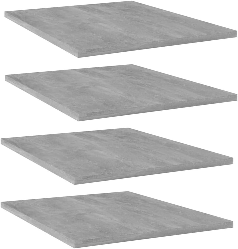 Modern Style Bookshelf Boards - 4 pcs Chipboard Decor Bookshelf Panels, Replacement Organizer Display Shelves for Bookcase Storage Cabinet 15.7" x 19.7" x 0.6"