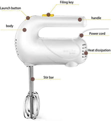 Egg Beater- Speed Electric Hand Mixer Handheld Mixers Beaters with Hooks Attachments, Turbo Button fine