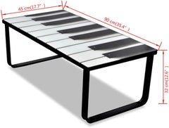 Coffee Table Black and White Tempered Glass, Iron Small Modern Kitchen Table end Tables Living Room Coffee Tables for Living Room for Bedroom Balcony