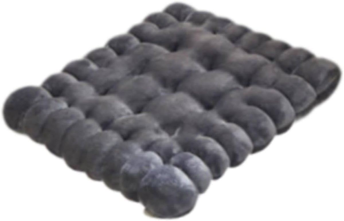 Chair Cushion for Square Seating, Biscuit Design Pad for Yoga and Balcony, Gray
