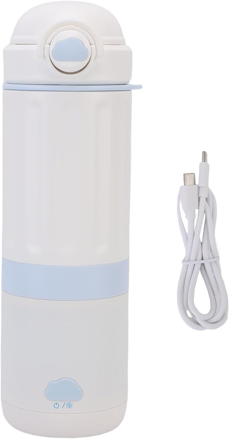 TOPINCN Portable Car Heating Cup, Travel Electric Kettle 316 Stainless Steel Car Heated Mug 500ML Fast Boiling Water Bottle Mini Coffee Kettle Rechargeable Portable Water Heater