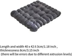 Chair Cushion for Square Seating, Biscuit Design Pad for Yoga and Balcony, Gray