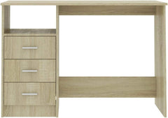 Desk Wood Table,Coaster for Office Desk,Office Desk,Small Desk,Table,desks,Desk for Bedroom,Gaming Desk,with Drawers Sonoma Oak 43.3"x19.7"x29.9" Engineered Wood