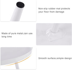 Apicizon 16" Round Side Table, Black End Table for Living Room, Bedside, Mid Century Modern Coffee or Circle Accent Table for Small Spaces, Metal Nightstand (Grey)