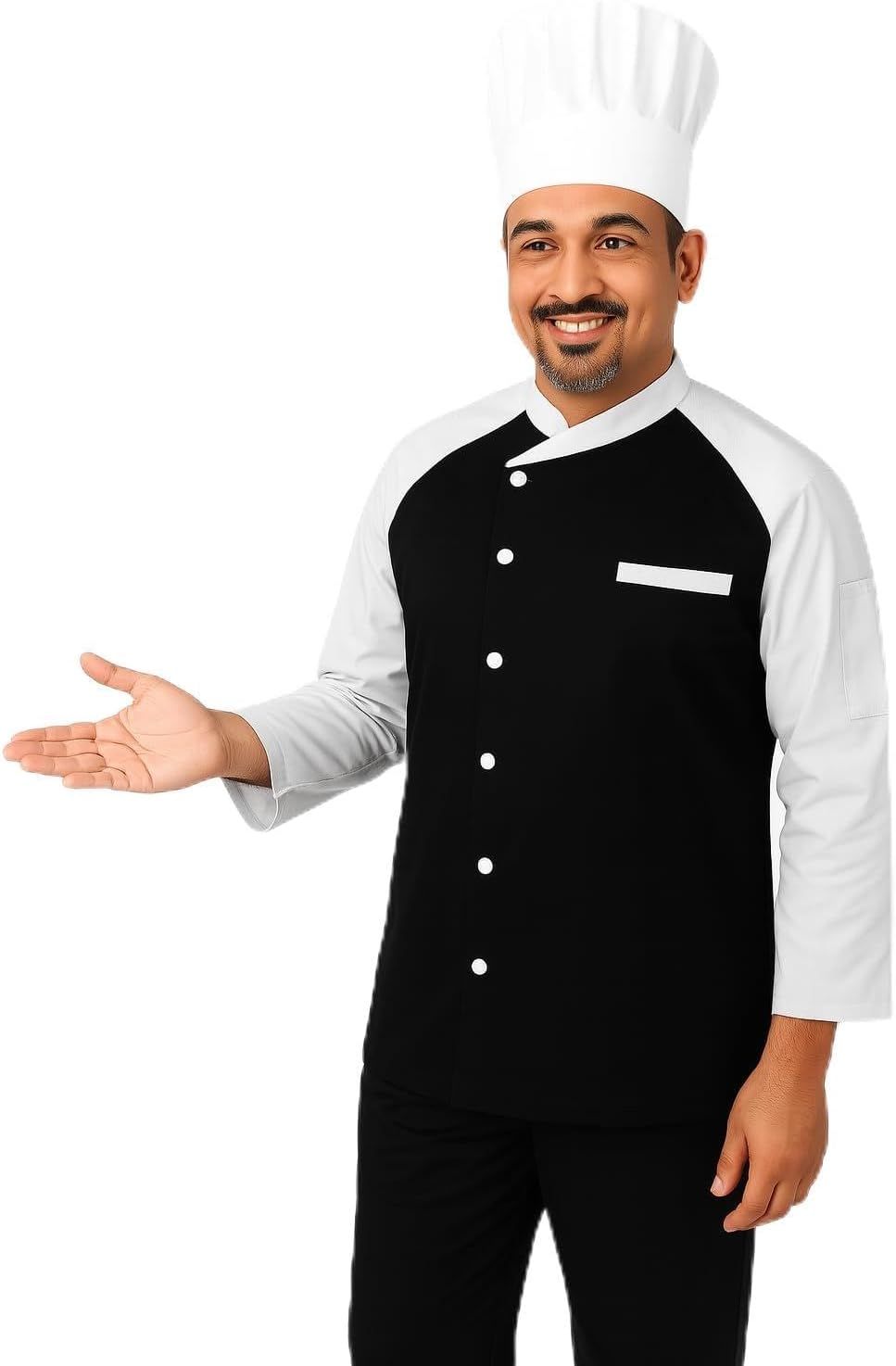 Premium Men’s Executive Chef Coat – single Breasted Poly Cotton Blend – Long Sleeve Professional Kitchen Jacket