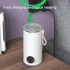 Travel Portable Electric Kettle, 400ML Portable Water Boiler Heated Travel Mug 4 Temperature Control USB Charging Small Water Boiler for Tea Coffee Milk (US Plug AC 100-240V)