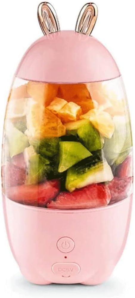 Portable Blender, Personal Blender Smoothies and Shakes, USB Rechargeable Mini Blender Waterproof Small Blender Single Juicers (Color : Pink) (Pink)