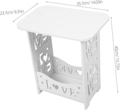 Wooden Side Table Storage Shelf Modern Minimalist Nightstand for Bedroom and Living Room Small Versatile End Table for Home Decor White Style