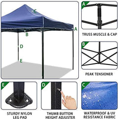 10x10 Outdoor Pop Up Canopy Patio Tent Folding Protable for Wedding Party Tent Heavy Duty Canopy Tent Gazebo, Waterproof UV Protection Air Circulation Efficient with Backpack Bag Best Outdoor Gazebo