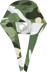 Cleaning Working Cap Camo Green Printed Chef Hat for Women & Men, Adjustable, Breathable