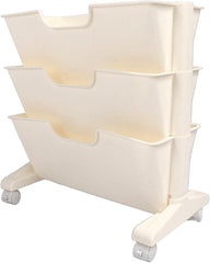 Yunseity Removable Bookcase, Saving Space Mobile Bookshelf Large Capacity Wide Application Easy Assembly 3 Tier for Dormitory for Libraries (White)