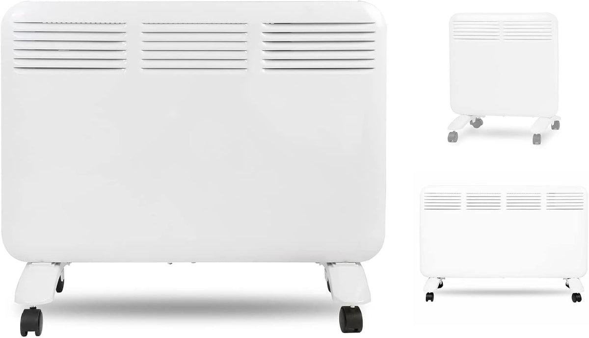 Electric Space Heater Indoor Convection Heater Touch Adjustable Thermostat Smart Energy Saving Portable with Wheels Wall Mount/Rolling ETL for Bedroom Living Room Bathroom Home 1000W