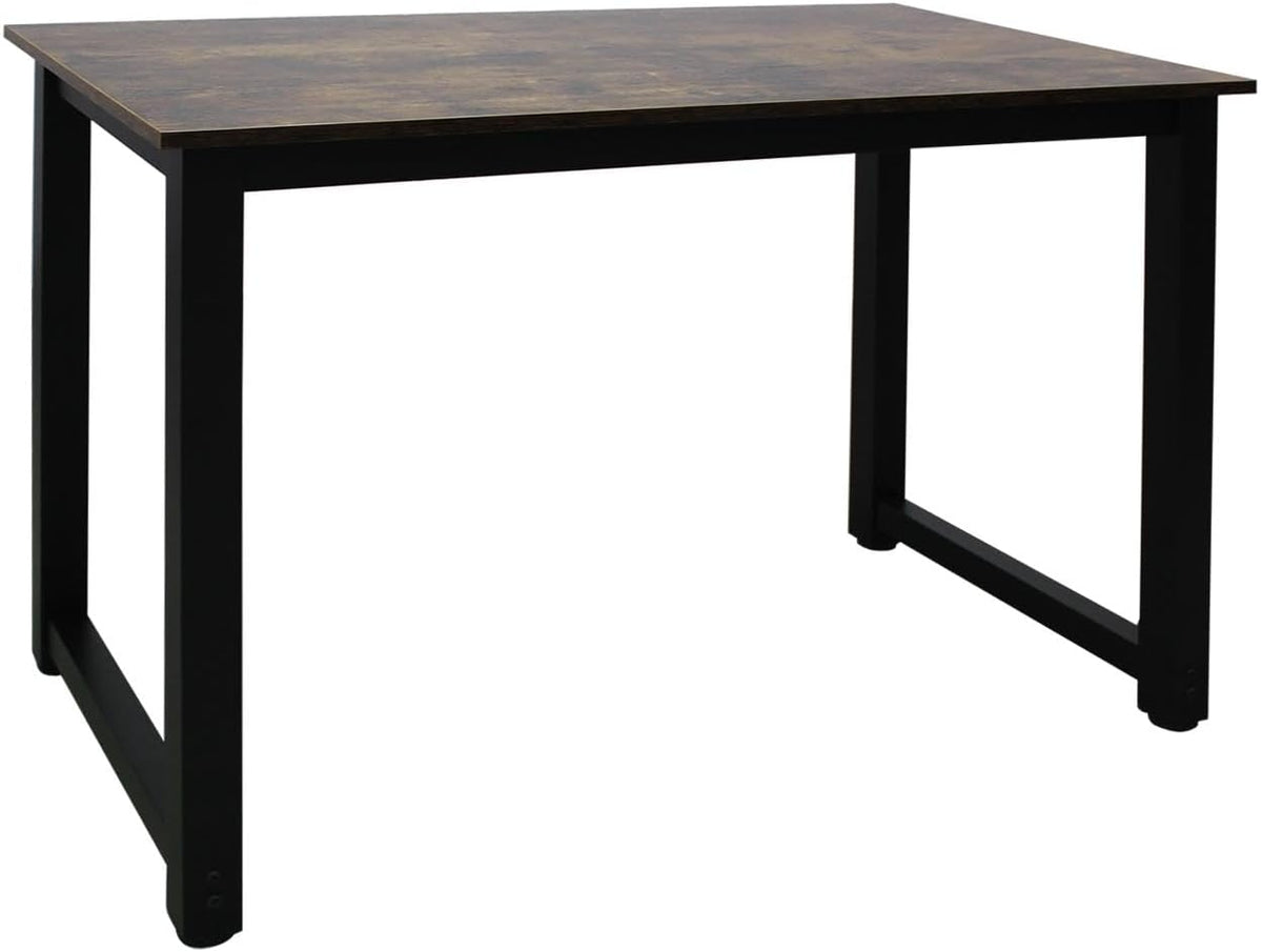 Retro Wooden Computer Desk 43.3" Lightweight Study Table, 15mm Thick Desktop & 50mm Tube Frame for Home Office/Dormitory/Small Spaces