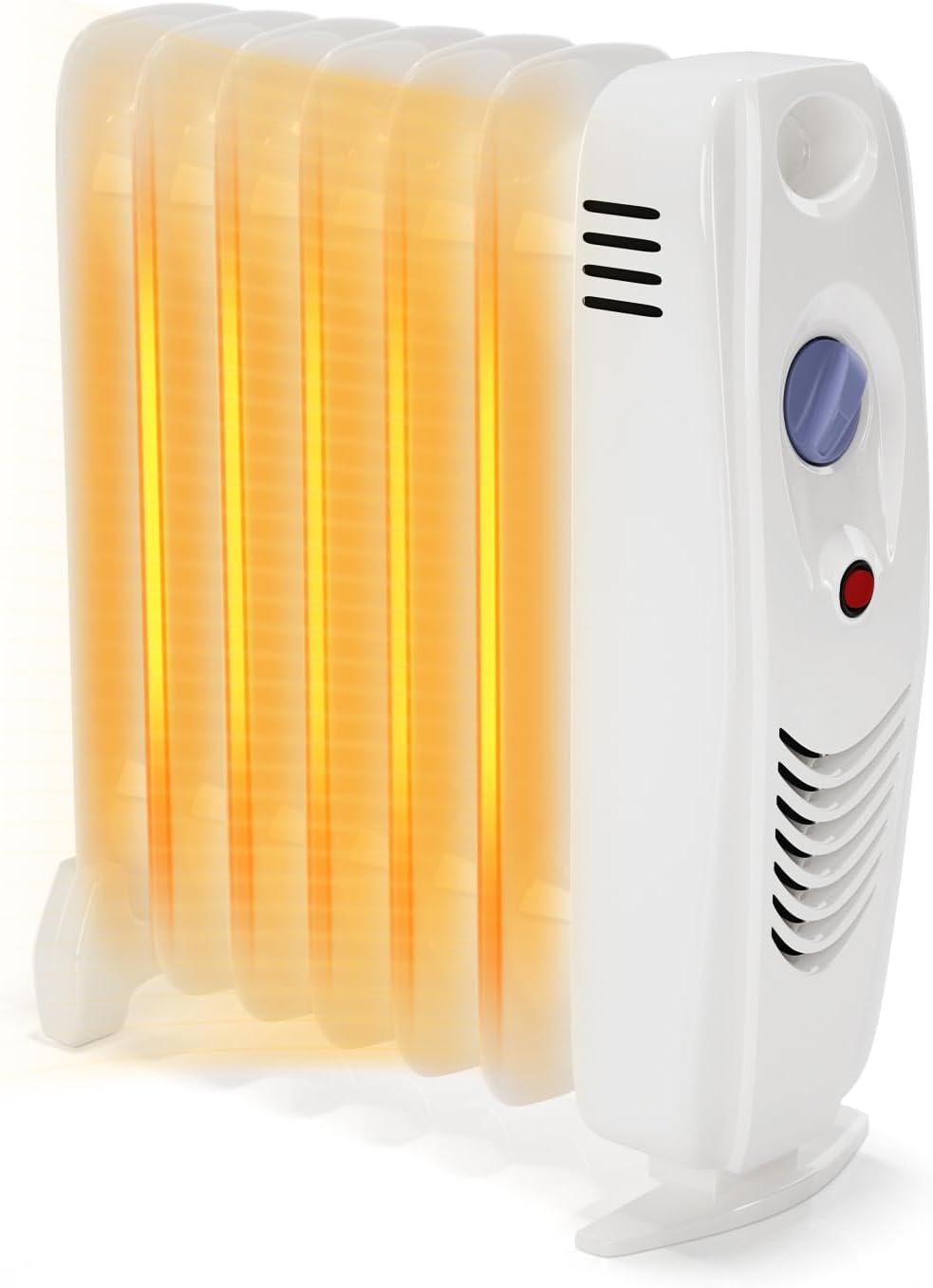 ORALNER Oil Filled Radiator Heater, 700W Portable Space Heater with Adjustable Thermostat, Energy Saving and Overheating Protection, Electric Space Heater for Indoor Use, Gray