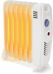 ORALNER Oil Filled Radiator Heater, 700W Portable Space Heater with Adjustable Thermostat, Energy Saving and Overheating Protection, Electric Space Heater for Indoor Use, Gray