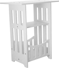 White Hollow Bedside Table Small Side Table for Bedroom and Living Versatile Nightstand with Lower Shelf for Books and Essentials Compact Modern Dressing for Sofa and Organization