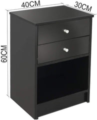 Nightstand with 2 Drawers,2-Tier Side Table with Drawer and Storage Shelf, Bedside Table End Table, Modern Night Stand for Bedroom, Home Office,Black