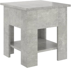 Coffee Table Concrete Gray 15.7"x15.7"x16.5" Engineered Wood,Modern Coffee Table with Storage Shelf | Practical Side Table for Living Room Accent Tables, Living Room Furniture