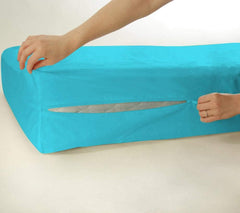 DNG Creations 100% Egyptian Cotton Zipper Mattress Cover, 1000 Thread Counts, 10 Inch Deep Pocket Olympic Queen Size, Solid Green Zipper Around The Mattress