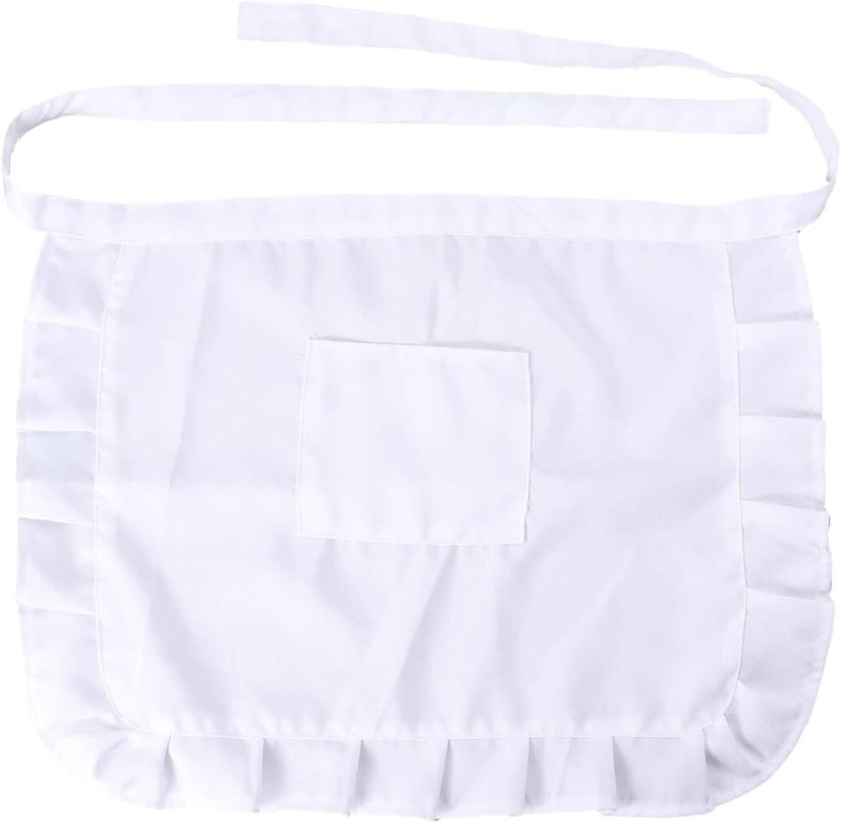 Aprons With Pockets Short Waist Kitchen Apron Lace Half Waist Bib Maid Costume With Pocket Half Apron Cover Kitchen Party Apron