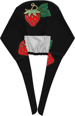 Cleaning Working Cap Beautiful Strawberry Brooch Printed Chef Hat for Women & Men, Adjustable, Breathable