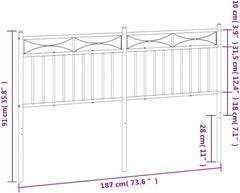 Headboard Black Steel Tall Double Durable Headboard373727