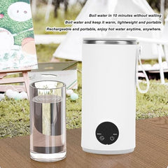 Travel Portable Electric Kettle, 400ML Portable Water Boiler Heated Travel Mug 4 Temperature Control USB Charging Small Water Boiler for Tea Coffee Milk (US Plug AC 100-240V)