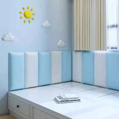 3D Anti-Collision Wall Padding for Kids,Peel and Stick Headboard Pack Panels, Self-Adhesive Headboard Panels for Wall, Bedroom/Living Room Upholstered Wall Panel,G,15.75x7.87in/3 Pcs