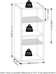 Southwestern Sanctuary 2-Tier Space Saving Storage Shelf Bookcase Blackwood 10-Inch Width Sleek and Modern for Tight Spaces