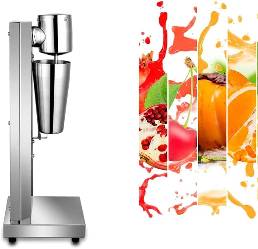 CNCEST Milkshake Machine, Stainless Steel Single Head Electric Milkshake Machine Smoothie Beverage Mixer, Commercial Retro Die-Casting Mixing Two-Speed Milkshake Mixer