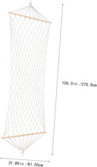 Milisten Stick Hammock Bed Safe Outdoor Swing for Adults Beige Cotton Camping Hanging Bed Dirt Resistant Comfortable Garden Balcony Lounge