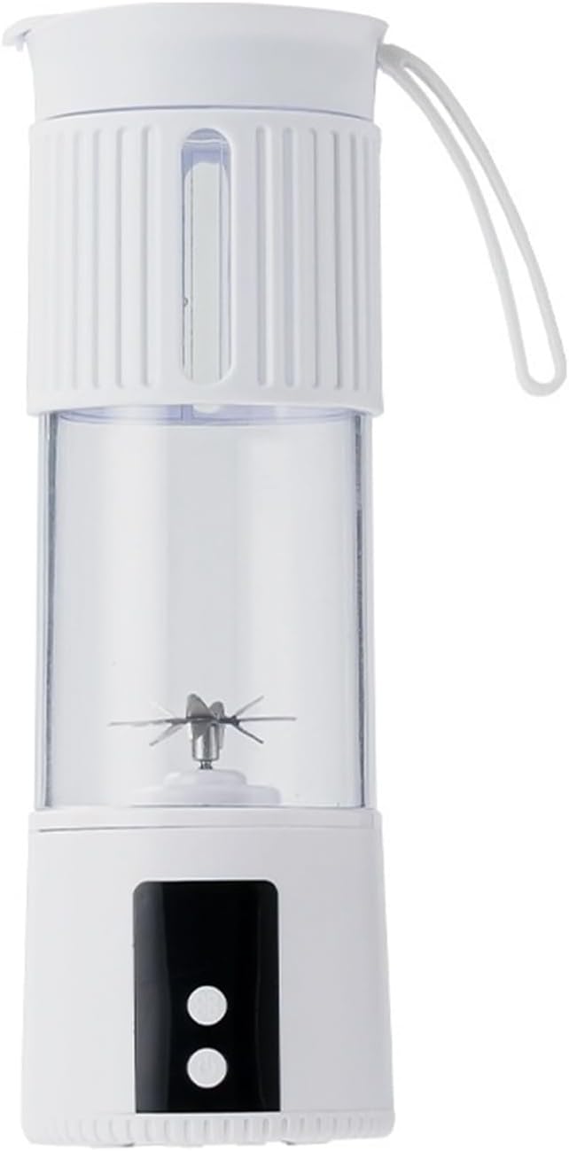 USB Rechargeable Portable Blender Juicer Cup 450ml - Quick Smoothie Maker Home & Travel, Ice Crushing, Easy Clean(Beige Grey-3.7V)