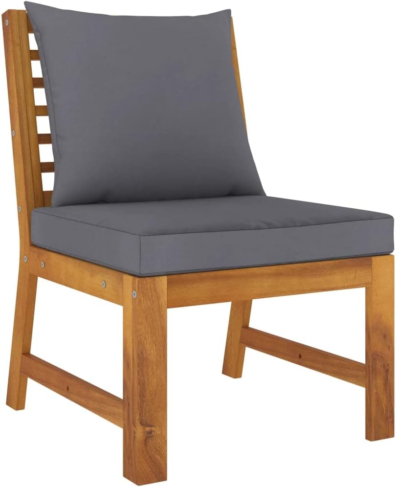 Middle Sofa Dark Grey Solid Acacia Wood Medium Durable