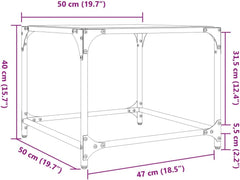 Modern Coffee Table with Glass Top and Stainless Steel Frame, Compact Design for Small Spaces, Stain-Resistant Surface, Polished Finish for Living Room Decor