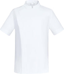 Men's Zip Front Cool Breeze Chef Coat Solid Color Kitchen Cook Uniform Jacket Polo Shirts Short Sleeves