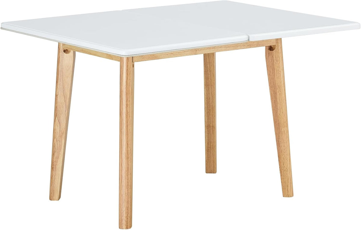 Foldable Computer Desk, Foldable Office Desk,Imitation Marble White sintered Stone Tabletop with Rubber Wooden Legs, Suitable for Restaurants, Living Rooms, terraces, Kitchens