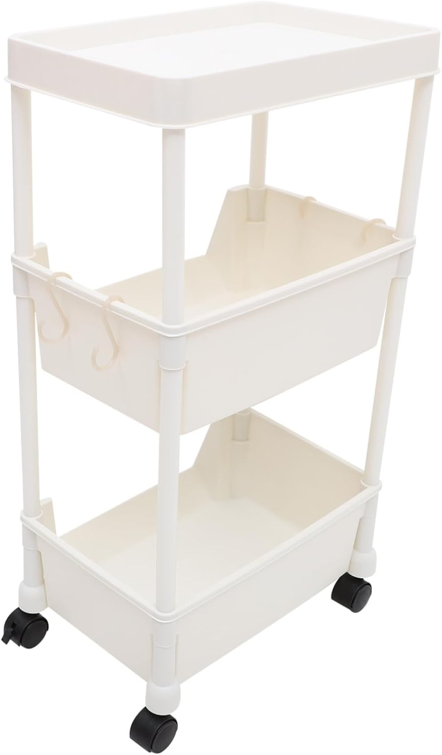 Movable Rolling Bookcase Rack with Wheels Multi Purpose Organizer for Books Easy Installation Space Saving Design Material