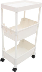 Movable Rolling Bookcase Rack with Wheels Multi Purpose Organizer for Books Easy Installation Space Saving Design Material