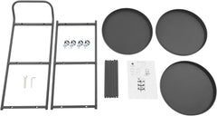 Round 3-Tier Rolling Bar Cart, Metal Frame Serving Cart with Wheels Handle, Mobile Storage Carts for Kitchen Dining Room Living Room (White)