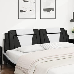 Headboard Cushion Black and White Bed Footboards Upholstered Footboards Stylish Headboard and Footboard for Bedroom 76" Faux Leather
