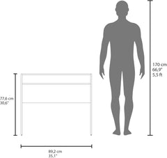 Computer Desk 30.6" H, with 1 Shelf, Black