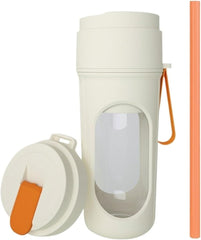 Multifunctional Portable Juicer Cup - 2 in 1 High Capacity Sports Fruit and Vegetable Blender Outdoor Use(Fresh Fruit Orange)