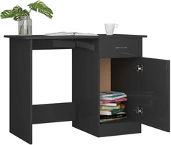 Computer Desk Modern Writing Home Office Table PC Desk Workstation for Bedroom,Desk for Small Spaces Desk with Shelves Gaming Desk with Storage Office Desk High Gloss